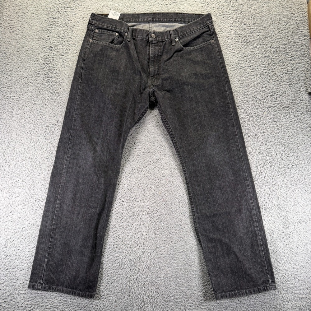 Levi's 514 Jeans Mens 38x30 Black Cotton Denim Straight Leg Travel Workwear